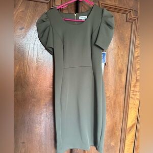 Calvin Klein Midi Dress in Olive